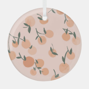 Ornement En Verre Doodart : Orange Cherry Vintage Motif