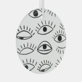 Ornement En Verre Doodle eye, motif créatif sans couture. (Avant droite)
