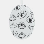 Ornement En Verre Doodle eye, motif créatif sans couture. (Avant gauche)