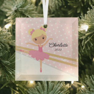 Ornement En Verre Douce Ballerine Danse de Ballet de Noël