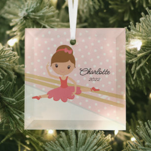 Ornement En Verre Douce Ballerine Danse de Ballet de Noël