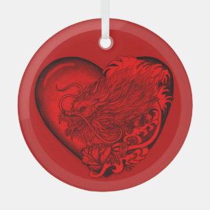Ornement En Verre Dragon Heart