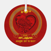 Ornement En Verre Dragon Heart, Année du Dragon (Verso)