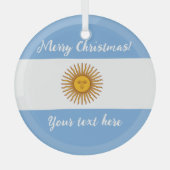 Ornement En Verre Drapeau argentin verre ornement arbre de Noël (Recto)