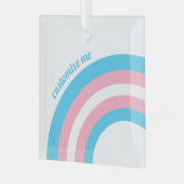 Ornement En Verre Drapeau de la fierté transgenre Arc-en-ciel Noël p (Avant gauche)