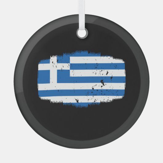 Ornement En Verre Drapeau de la Grèce (Recto)