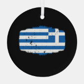 Ornement En Verre Drapeau de la Grèce (Verso)