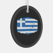 Ornement En Verre Drapeau de la Grèce (Avant droite)
