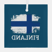 Ornement En Verre Drapeau Finlande (Verso)