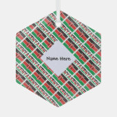 Ornement En Verre Drapeau kényan et kenyan avec votre nom (Recto)