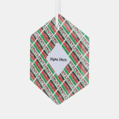 Ornement En Verre Drapeau kényan et kenyan avec votre nom (Avant gauche)