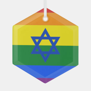 Ornement En Verre Drapeau LGBT d'Israël