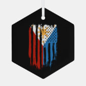 Ornement En Verre Drapeau mi-américain mi-philippin Philippines (Verso)