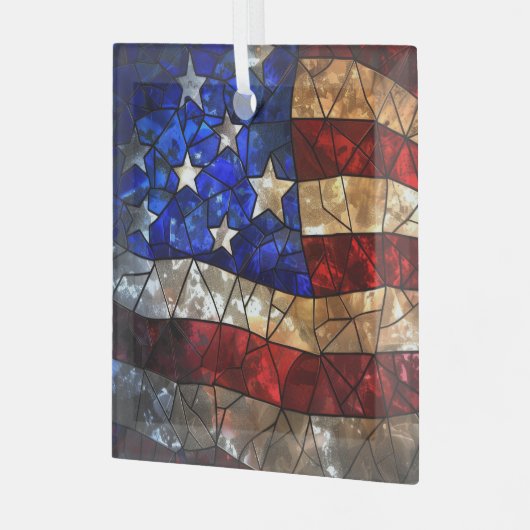 Ornement En Verre Drapeau patriotique américain (Avant gauche)
