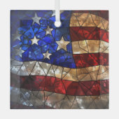 Ornement En Verre Drapeau patriotique américain (Recto)