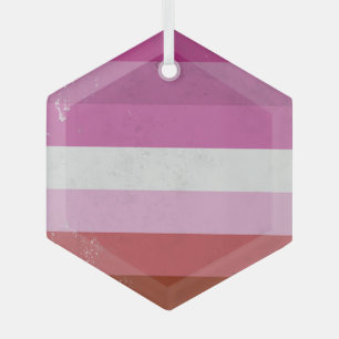 Ornement En Verre Drapeau Rose Lesbien