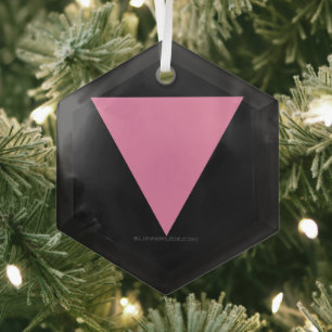 Ornement En Verre Drapeau triangle rose de SlipperyJoe's symbole ros