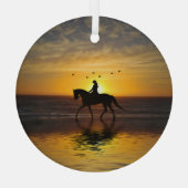 Ornement En Verre Dressage Rider sur la plage (Verso)