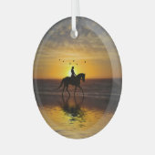 Ornement En Verre Dressage Rider sur la plage (Avant gauche)