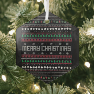 Ornement En Verre Drôle Mauvais Joyeux motif de Noël
