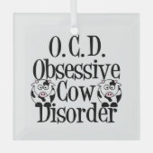 Ornement En Verre Drôle Obsessionnel Trouble de la vache Noël (Recto)