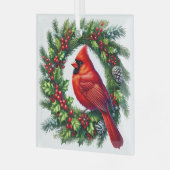 Ornement en verre du cardinal de Noël (Avant gauche)