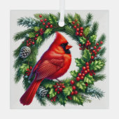 Ornement en verre du cardinal de Noël (Verso)