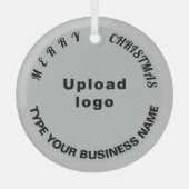 Ornement en verre du cercle gris de Noël d'affaire (Recto)