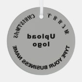 Ornement en verre du cercle gris de Noël d'affaire (Verso)