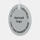 Ornement en verre du cercle gris de Noël d'affaire (Avant gauche)