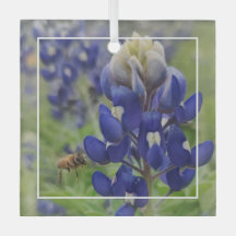 Ornement en verre du Texas Bluebonnet