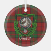 Ornement En Verre Dunbar Scottish Clan Tartan & Crest (Recto)