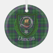 Ornement En Verre Duncan Scottish Clan Tartan & Crest (Recto)