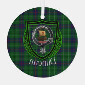 Ornement En Verre Duncan Scottish Clan Tartan & Crest (Verso)