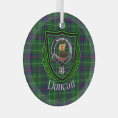 Ornement En Verre Duncan Scottish Clan Tartan & Crest (Avant droite)