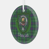Ornement En Verre Duncan Scottish Clan Tartan & Crest (Avant gauche)