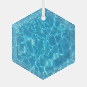 Ornement En Verre Eau de piscine bleu ciel cristallin