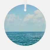 Ornement En Verre Eau Océanique, Ciel bleu clair. (Verso)