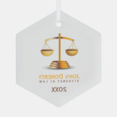 Ornement En Verre Échelles de justice | Droit (Verso)