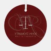 Ornement En Verre Échelles de justice | Droit (Verso)