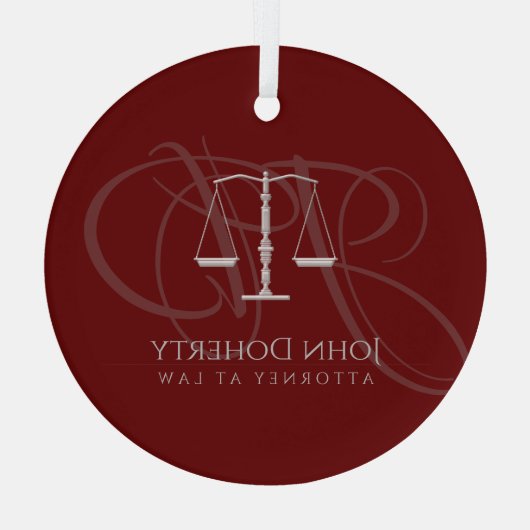 Ornement En Verre Échelles de justice | Droit (Verso)