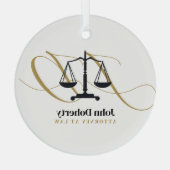 Ornement En Verre Échelles de justice | Droit (Verso)