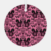 Ornement En Verre Écureuil Nordic Scandinave Folk Art (Verso)