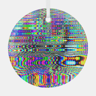 Ornement En Verre Effets numériques : Conception abstraite multicolo
