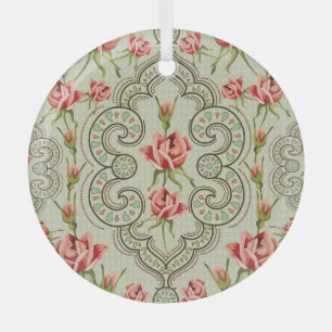 Ornement En Verre Elégance Floral : Vintage Arrière - plan sans cout