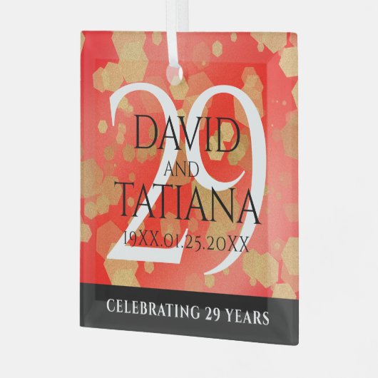 Ornement En Verre Élégant 29e anniversaire du Mariage Garnet (Avant gauche)