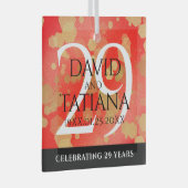 Ornement En Verre Élégant 29e anniversaire du Mariage Garnet (Avant droite)