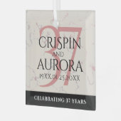 Ornement En Verre Élégant 37e anniversaire du Mariage Alabaster (Avant gauche)