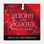 Ornement En Verre Élégant 42e anniversaire du Mariage Jasper (Verso)