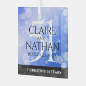 Ornement En Verre Élégant 51e anniversaire de Mariage Sapphire (Avant gauche)